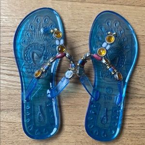 Blue Rhinestone Sandals